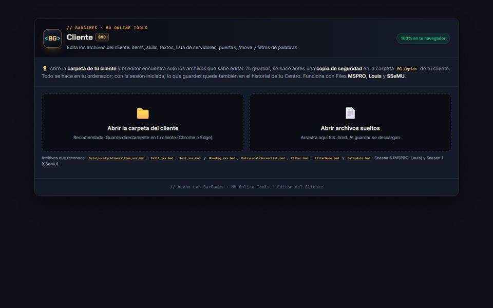 Editor do Cliente
